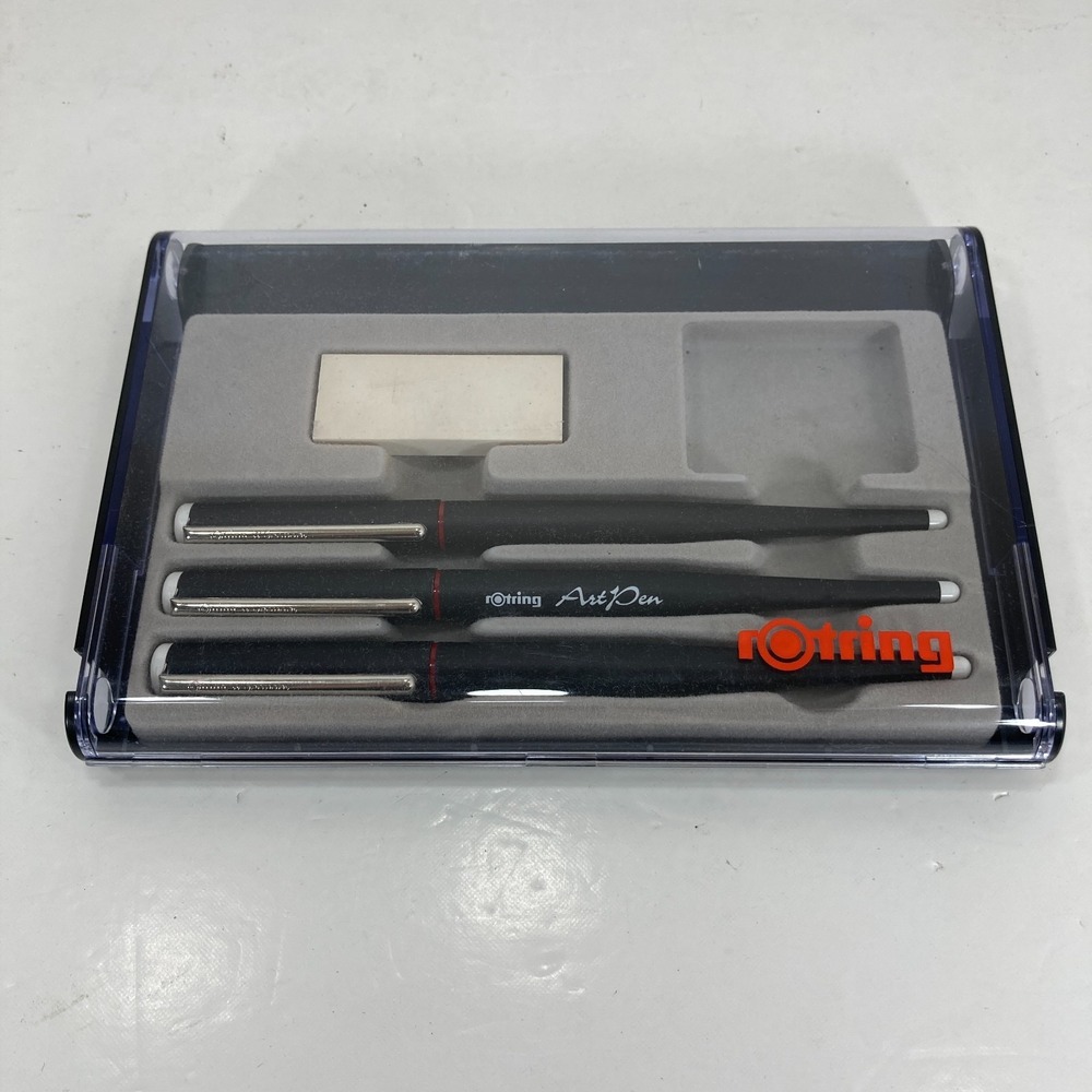 Rotring ArtPen Calligraphy Pen Set 1.1 1.5 1.9mm w/ Case Pens Only